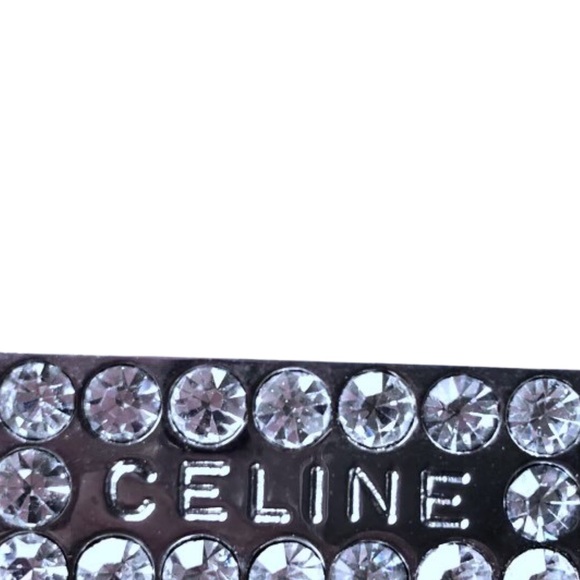 Celine Rare Vintage Pave Silver Door Knocker Logo Chain Link Archival Brooch Pin - Picture 11 of 13